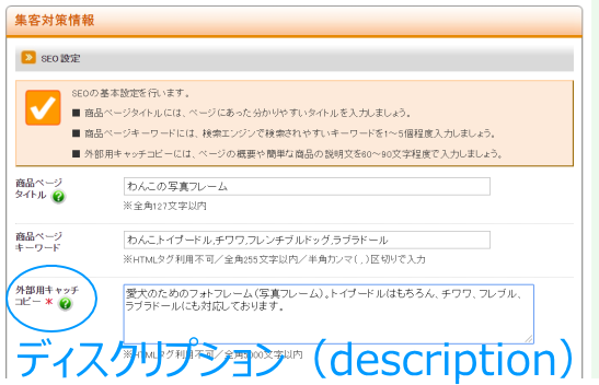 キーワード、ディスクリプション