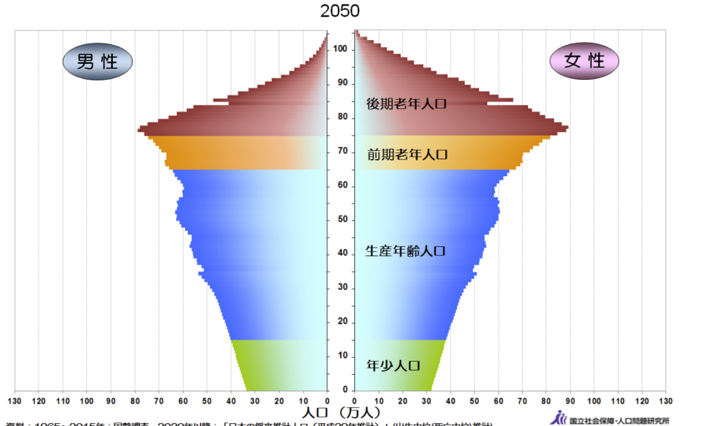 2050年の人口ピラミッド